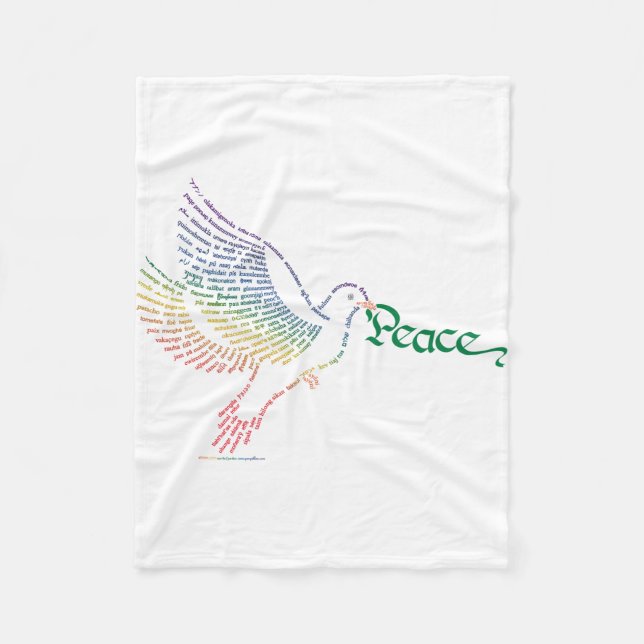 World Peace Dove Blanket Fleecefilt (Framsidan)