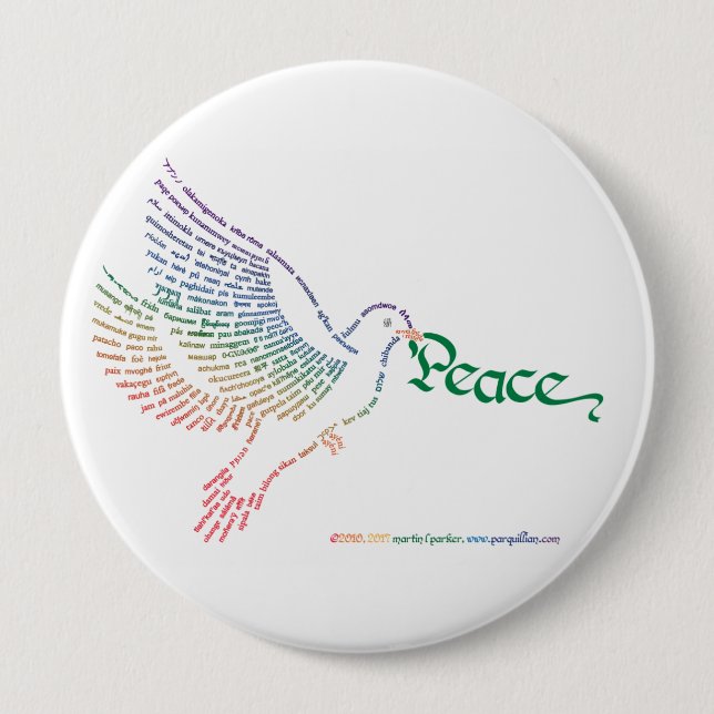 World Peace Dove Button Knapp (Framsida)