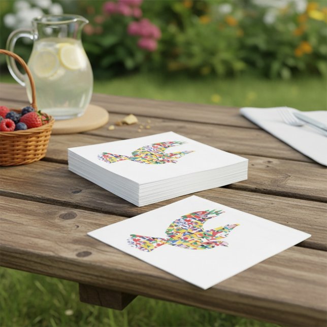 World Peace Dove Made Internationell Flaggor Pappersservett (Skapare uppladdad)