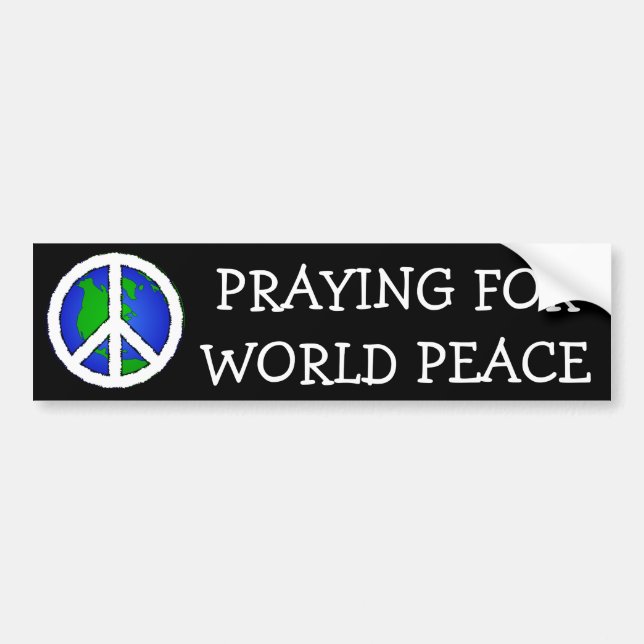 World Peace Earth and Fredstecken BUMPER STICKER Bildekal (Framsidan)