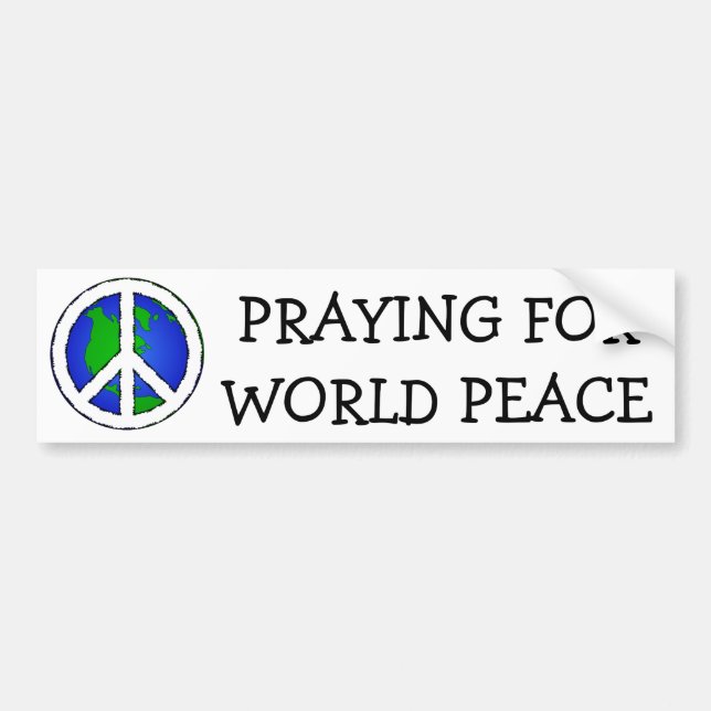 World Peace Earth and Fredstecken BUMPER STICKER Bildekal (Framsidan)
