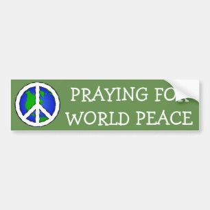 World Peace Earth and Fredstecken BUMPER STICKER Bildekal