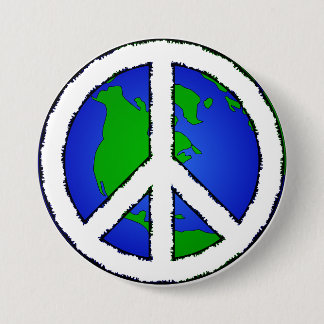 World Peace Earth and Fredstecken Button Knapp