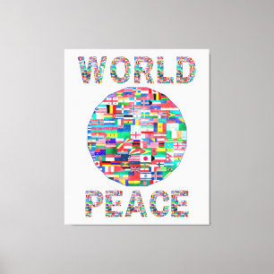 World Peace Flagga II-samlingsmurg Canvastryck