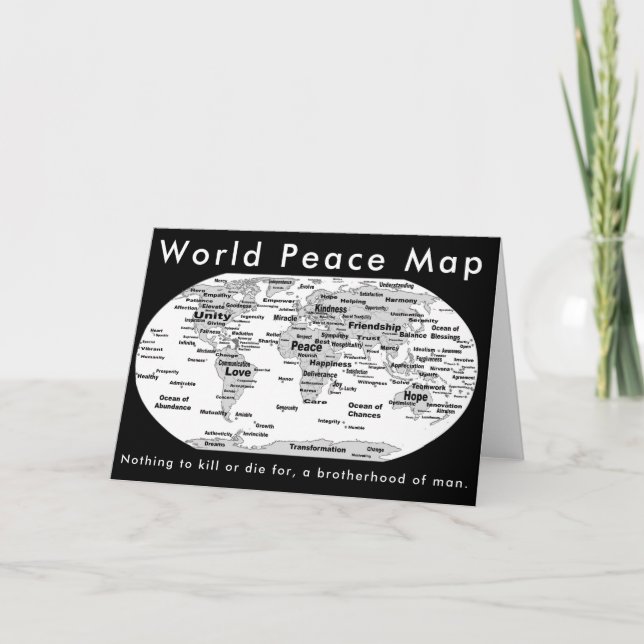 World Peace Karta, fred på jorden Helgkort (Framsida)