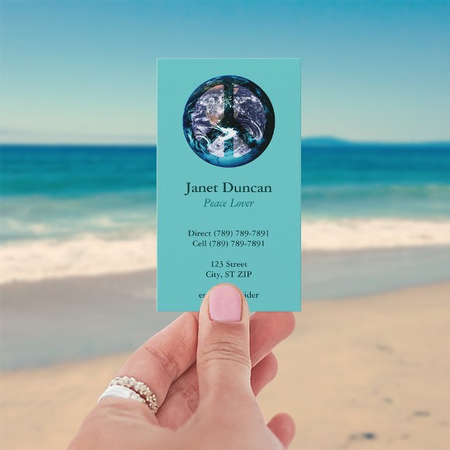 World Peace Profile Card Visitkort (Peace Symbol Business Cards)