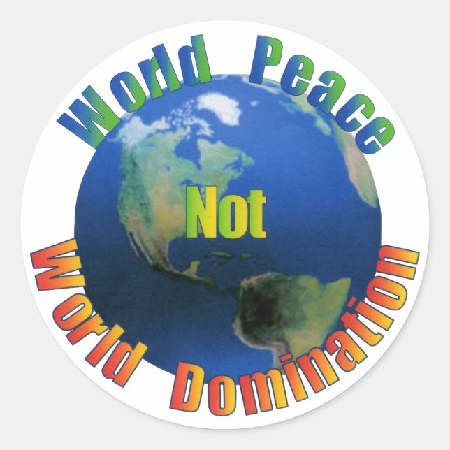 World Peace Sticker Runt Klistermärke (Framsida)