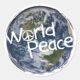World Peace Stickers Runt Klistermärke
