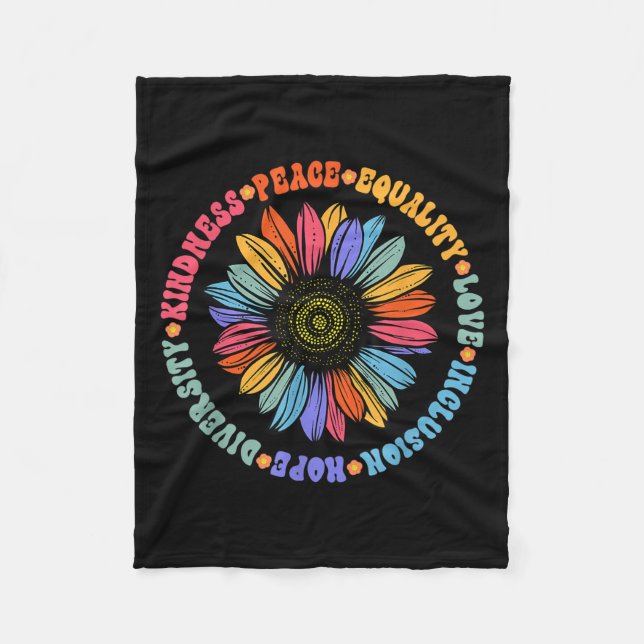 World Peace Suprter Sunflower Floral Outfit Kindne Fleecefilt (Framsidan)