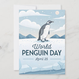 World Penguin Day Winter Nature Illustration Kort