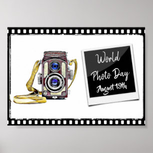 World Photo Day August 19:e Small Poster Sign