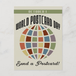 World Postcard Day med färgstarka fyrkantiga fyrka Vykort