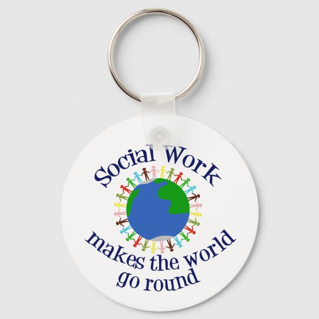 World Quote för inspirationsarbete i Social Nyckelring (Framsida)