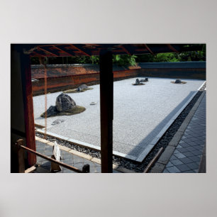 WORLD RENOWN RYOANJI KARE SANSUI GARDEN - KYOTO POSTER