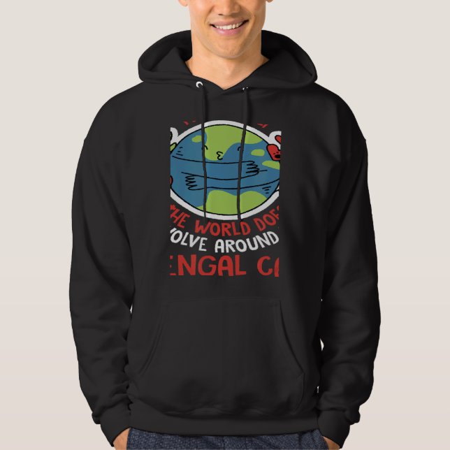 World Revolves Around My Bengal Cat Nature Cat Hoodie (Framsida)