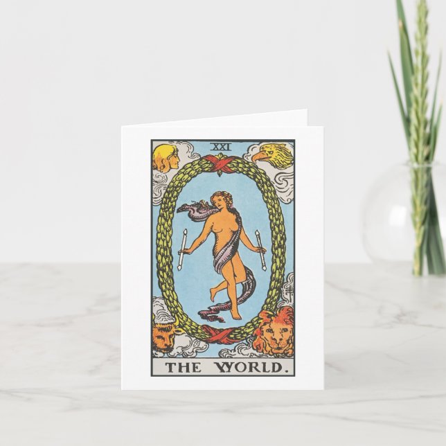 World - Rider Waite Smith tarot Kort (Framsida)