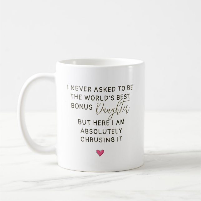World’s Best Bonus Daughter Quote Kaffemugg (Vänster)