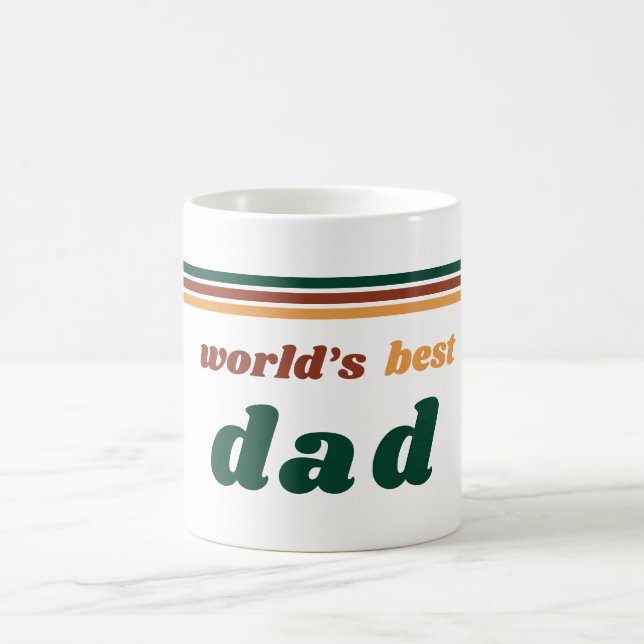 World’s Best Dad Mug | Retro 70s Father’s Day Gift Kaffemugg (Center)