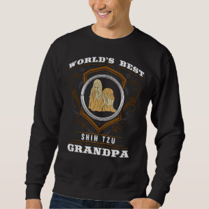 World S Best Shih Tzu Grandpa Hund aveln Owner Lång Ärmad Tröja