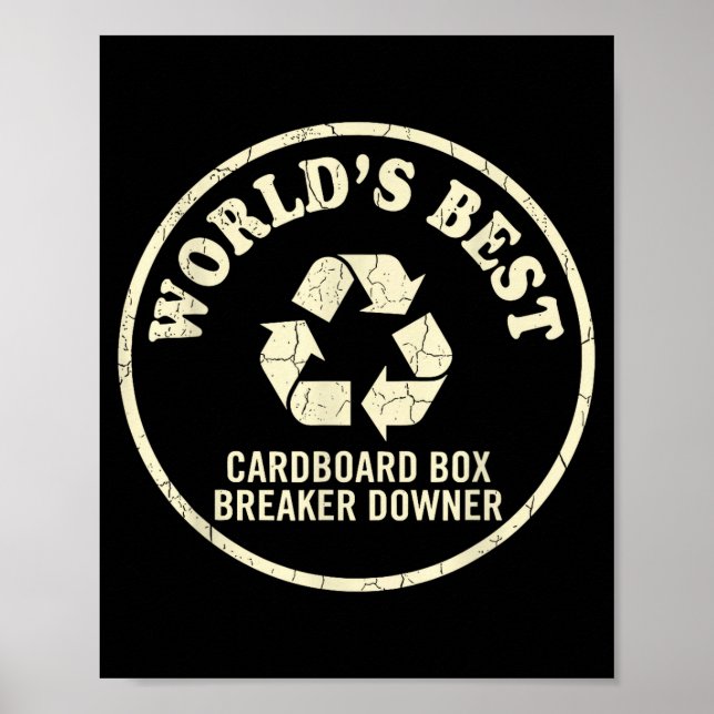 World’s Cardboard Box Breaker Funny Recycling Hero Poster (Framsidan)