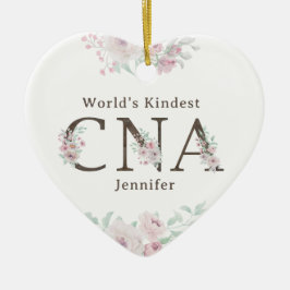 World’s Kindest CNA Floral Christmas Julgransprydnad Keramik
