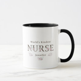World’s Kindest Nurse Floral Christmas Mugg