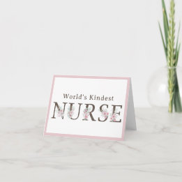 World’s Kindest  Nurse Floral Christmas Tack Kort