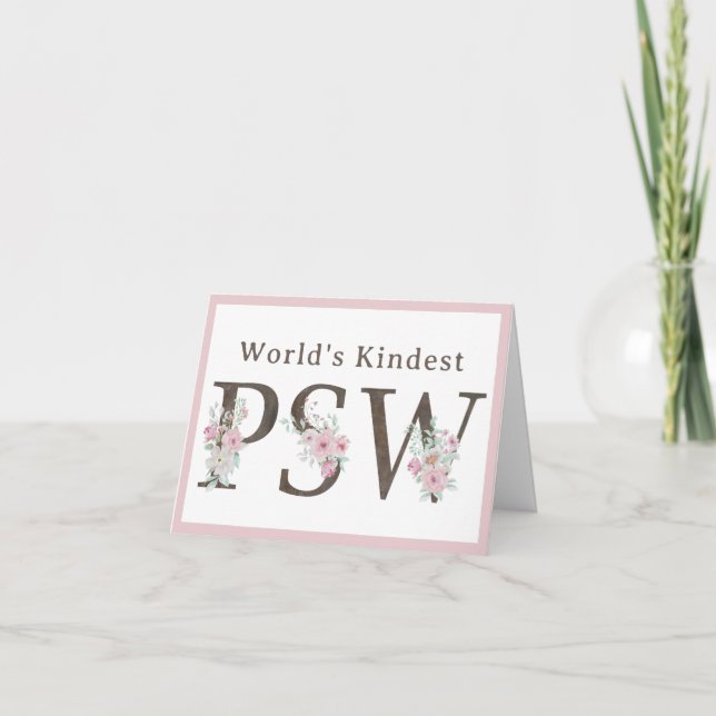 World’s Kindest  PSW Floral Christmas Tack Kort (Framsida)