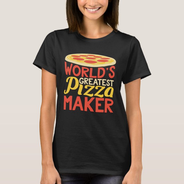 World s largest pizza baker t shirt (Framsida)