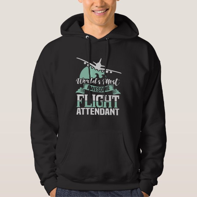 World s most fantastic flight attendant  stewardes hoodie (Framsida)