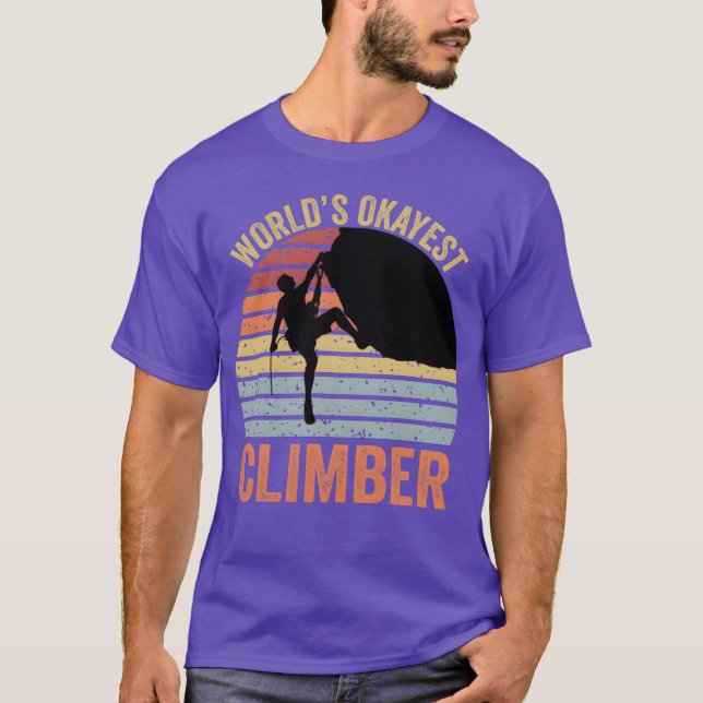 World s Okayest Climber Rock Climber family T Shirt (Framsida)