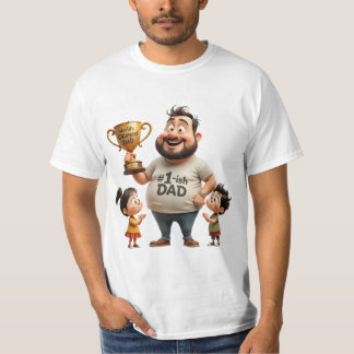 World’s Okayest Dad – Funny Cartoon Father’s Day  T Shirt