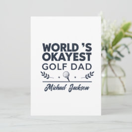 World’s Okayest Golf Dad Custom Name Design Julkort