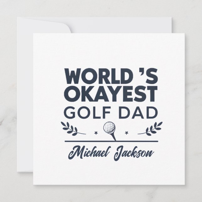 World’s Okayest Golf Dad Custom Name Design Julkort (Framsida)
