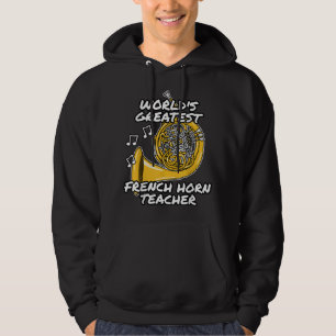 World_s Underbarare Fransk Horn Teacher, Brass Mus Hoodie