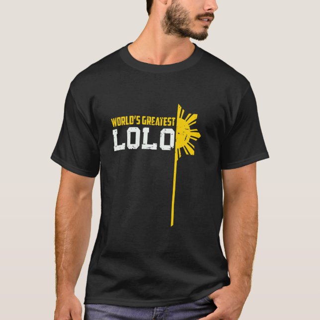 World S Underbarare Lolo Filipino Ord Filippinerna T Shirt (Framsida)