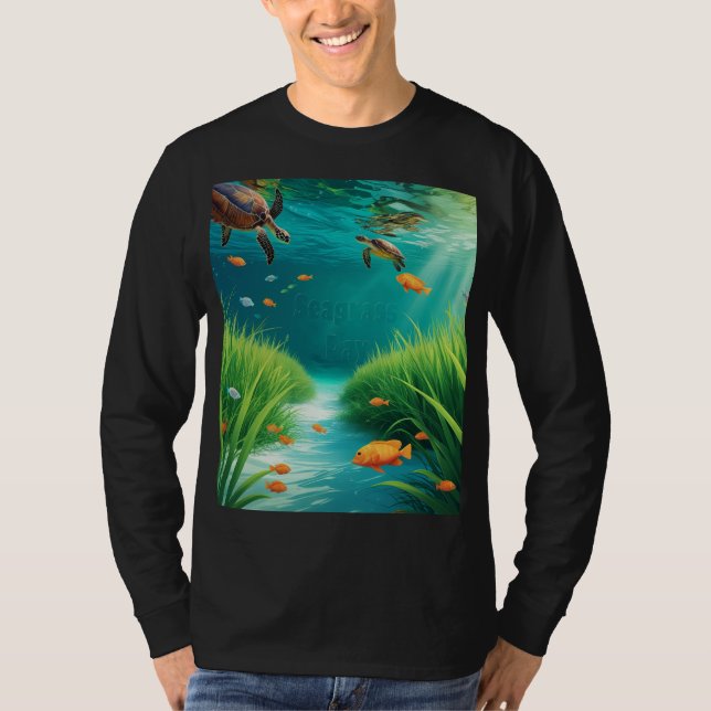 World Sea grass Day T Shirt (Framsida)
