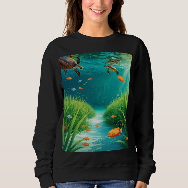 World Sea grass Day T Shirt (Framsida)