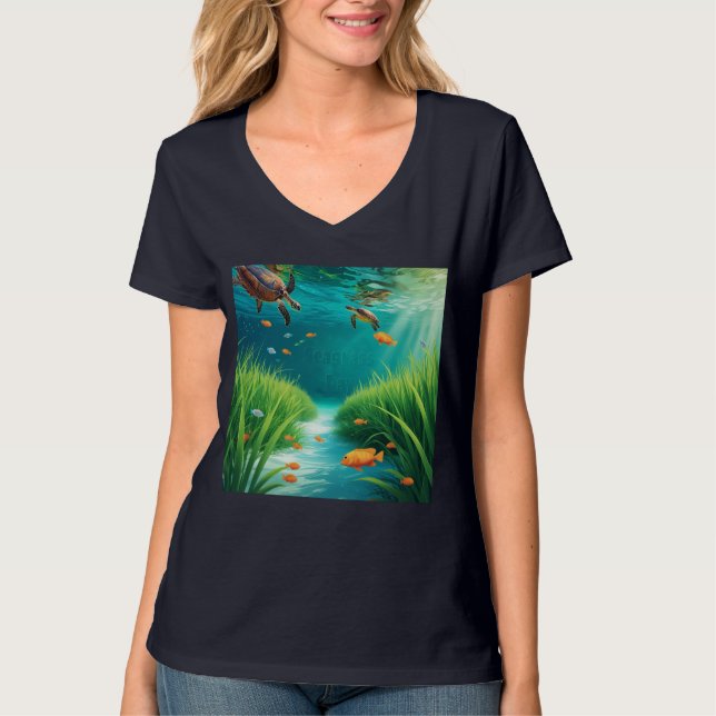 World Sea grass Day T Shirt (Framsida)