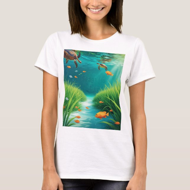World Sea grass Day T Shirt (Framsida)