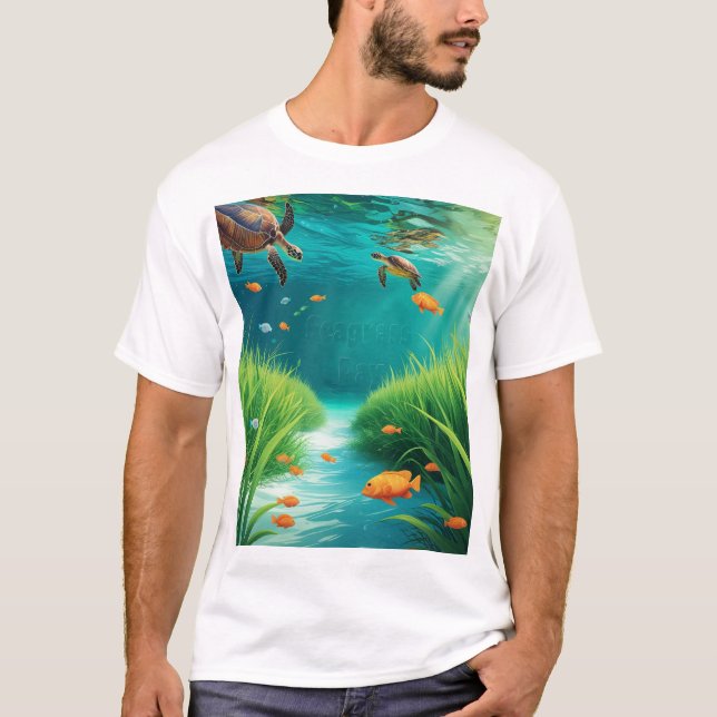 World Sea grass Day T Shirt (Framsida)