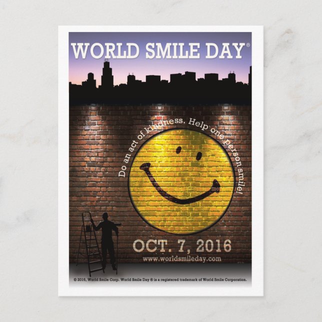 World Smile Day® 2016 Postcard Vykort (Framsida)