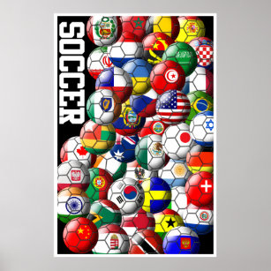 World Soccer Balls Poster