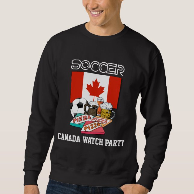 WORLD SOCCER Beer Pizza CANADA Lång Ärmad Tröja (Framsida)