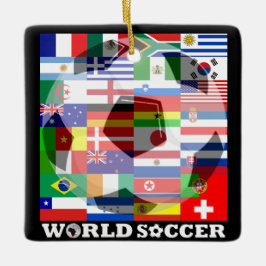 World Soccer Flaggor Fält Square Ornament