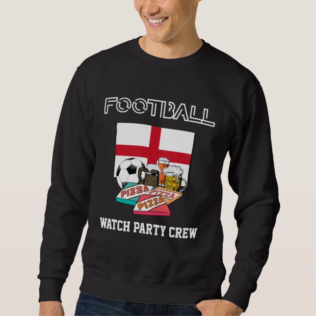 World SOCCER Football Beer Pizza ENGLAND Lång Ärmad Tröja (Framsida)