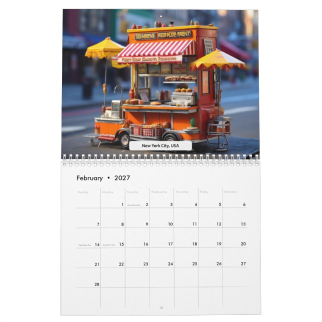 World Streets in Miniature Calendar Kalender (Feb 2027)