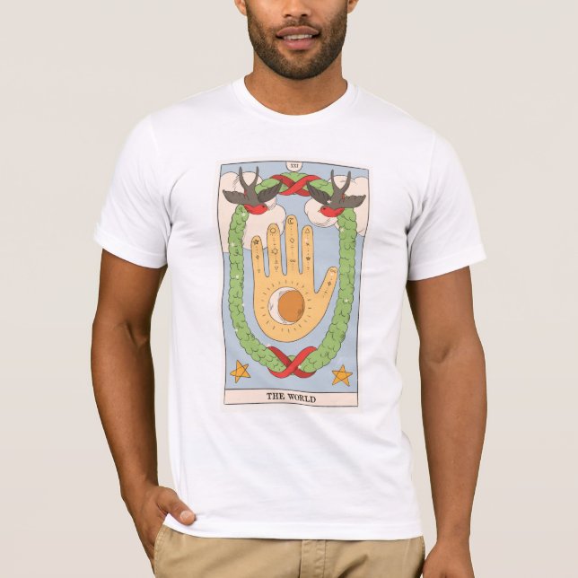 World tarot Card modern Major Arcana T Shirt (Framsida)