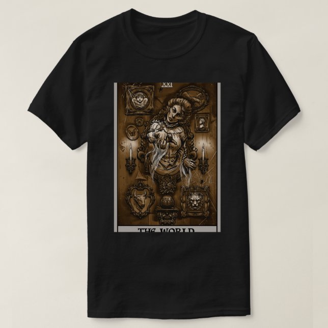 World Tarot Card Victorian Ghost T Shirt (Design framsida)