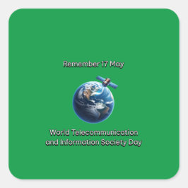 World Telecommunication and Information Society Da Fyrkantigt Klistermärke